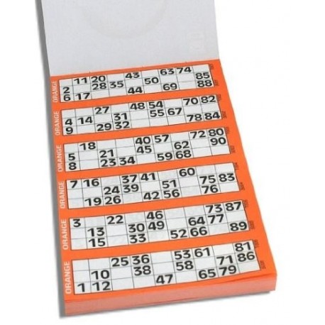 Loto/Bingo 96 Cartons feuille Orange 