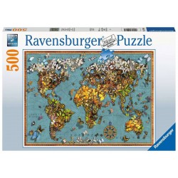 Puzzle 500 pièces Mappemonde de Papillons