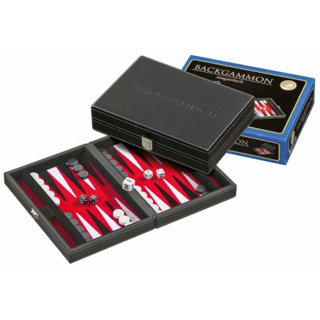 Backgammon 23 cm magnétique rouge