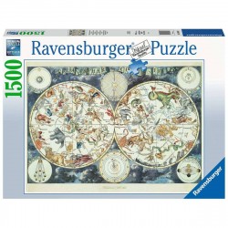 Puzzle 1500 pièces Mappemonde des animaux