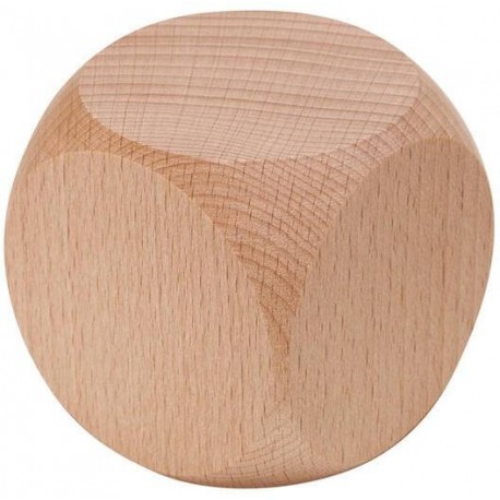 Dé/cube vierge en bois 6cm de côté