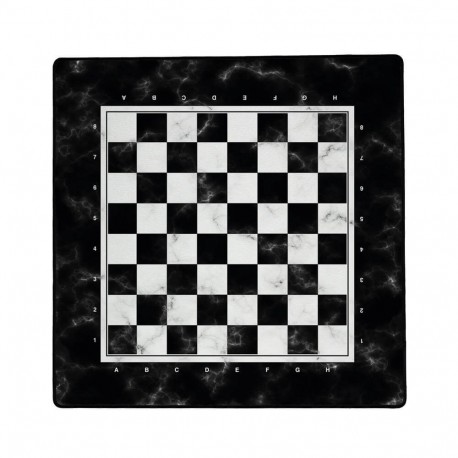 Tapis d'échecs imitation marbre noir 40 x 40 cm, 3mm d'épaisseur