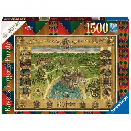Puzzle 1500 pièces La carte de Poudlard Harry Potter - Au Tapis Vert