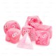 Set de 7 dés Ghostly glow - rose/argent