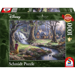 Puzzle 1000 pièces Disney Blanche-Neige découvre la chaumière