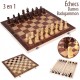 Echiquier 3 en 1 (échecs, dames, backgammon)