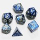 Set de 7 dés Gemini - Bleu-Acier/blanc