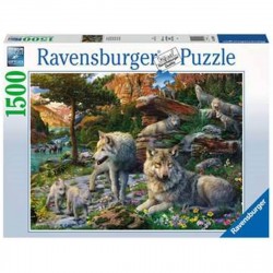Puzzle 1500 pièces Loups au Printemps