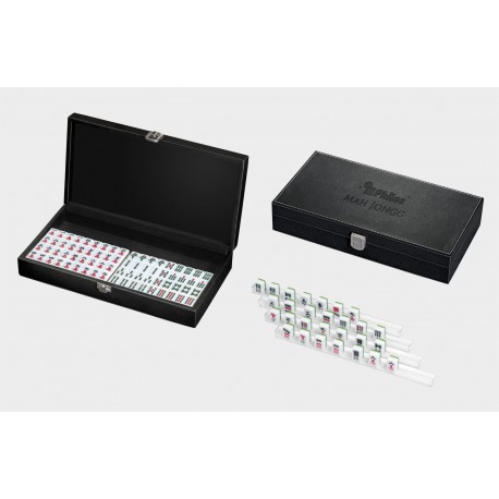Coffret de Mahjong boîte marquetée