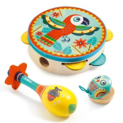 Set de percussions tambourin maracas guiro