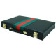 Coffret de Backgammon 38cm noir, vert et rouge