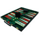 Coffret de Backgammon 38cm noir, vert et rouge