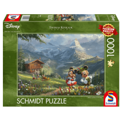 Puzzle 1000 pièces Disney Mickey et Minnie dans les Alpes