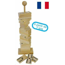 Dominos Tige en hêtre vernis 27 cm