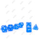 Set de 7 dés Frosted - Bleu/Blanc