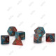 Set de 7 dés Gemini - Rouge et Bleu Sarcelle/Doré