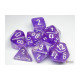 Set de 7 dés Borealis - Violet/Blanc
