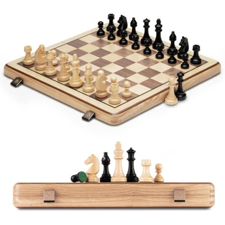 Jeu d'Echecs, coffret en Hêtre