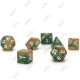 Set de 7 dés Gemini - or-vert/blanc