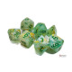 Set de 7 dés Marble - vert/vert foncé