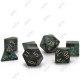 Set de 7 dés Scarab - jade/or