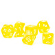 Set de 7 Dés Transparents : Jaune & Blanc