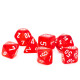 Set de 7 Dés Transparents :Rouge & Blanc