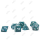 Set de 7 dés Granite - bleu-vert/blanc