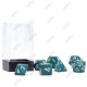 Set de 7 dés Granite - bleu-vert/blanc