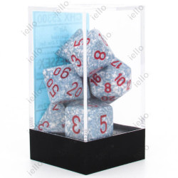 Set de 7 Dés Granite : Air Gris & Rouge