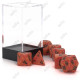 Set de 7 Dés Granite : Feu Orange & Noir