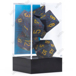 Set de 7 Dés GRANITE : Minuit Violet & Jaune