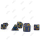 Set de 7 Dés GRANITE : Minuit Violet & Jaune