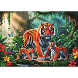 Tigre et ses 2 tigreaux Jungle