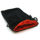 Bourse velours noir - satin rouge