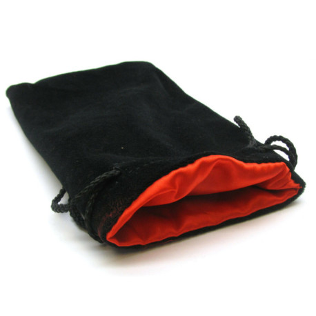 Bourse velours noir - satin rouge