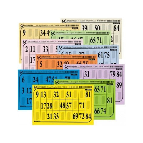 Lot de 1000 cartons de loto numérotés